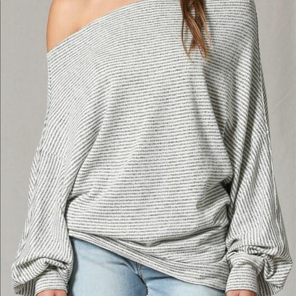 Striped Off the Shoulder Top